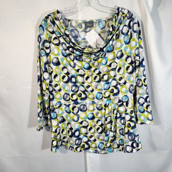 Strazzi Tops - Vibrant Women's Blouse with Blue and Green Accents